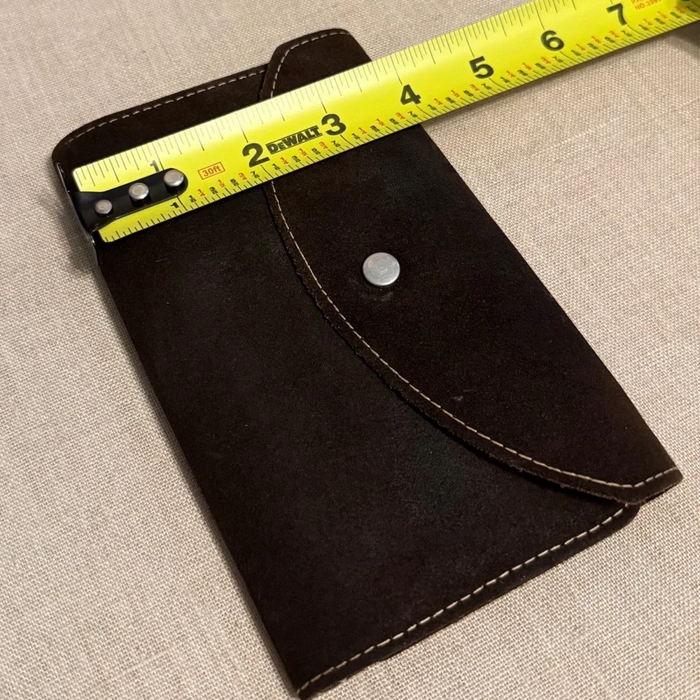 Men's Vintage Dark Brown Tri-fold Suede Leather Wallet